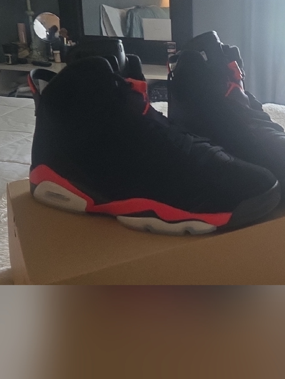 Air Jordan 6 Black and Red Salesman  High-Top Sneakers
